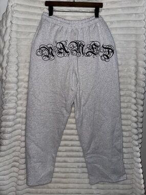 NAMED collective calligraphy sweatpants with stickers!